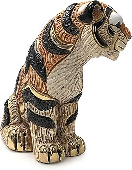 Amazon.co.jp: リンコナダ 座るトラ F233 動物 陶器 置物 虎 とら トラ